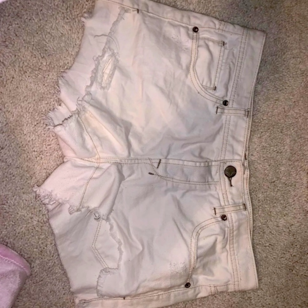 Free people white cutoff denim shorts